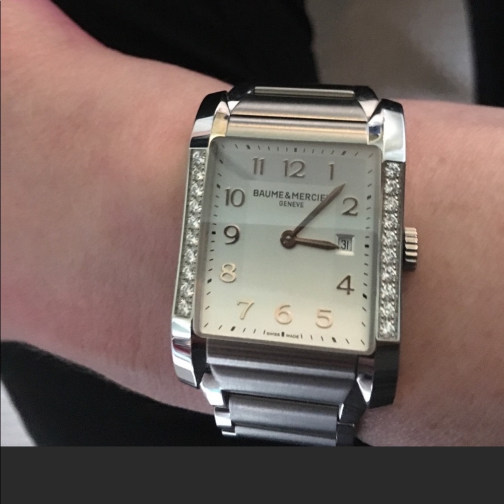Blume & Mercier diamond watch silver & rose gold - Picture 3 of 12